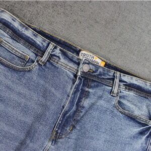 Truth + Triumph Mens Loose Fit Jeans 38x30 Blue Medium Wash Stretch Denim